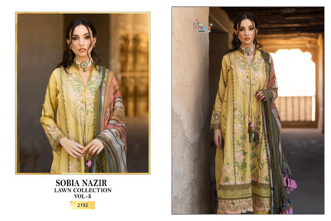 Shree Sobia Nazir Lawn 5 Festive Wear Cotton Pakistani Salwar Kameez Collection 